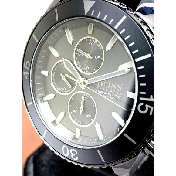 Hugo Boss Men's Watch 1513699 Quartz Chronograph Black Dial Rubber Band …